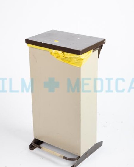 Hospital Waste Bin Beige and Brown